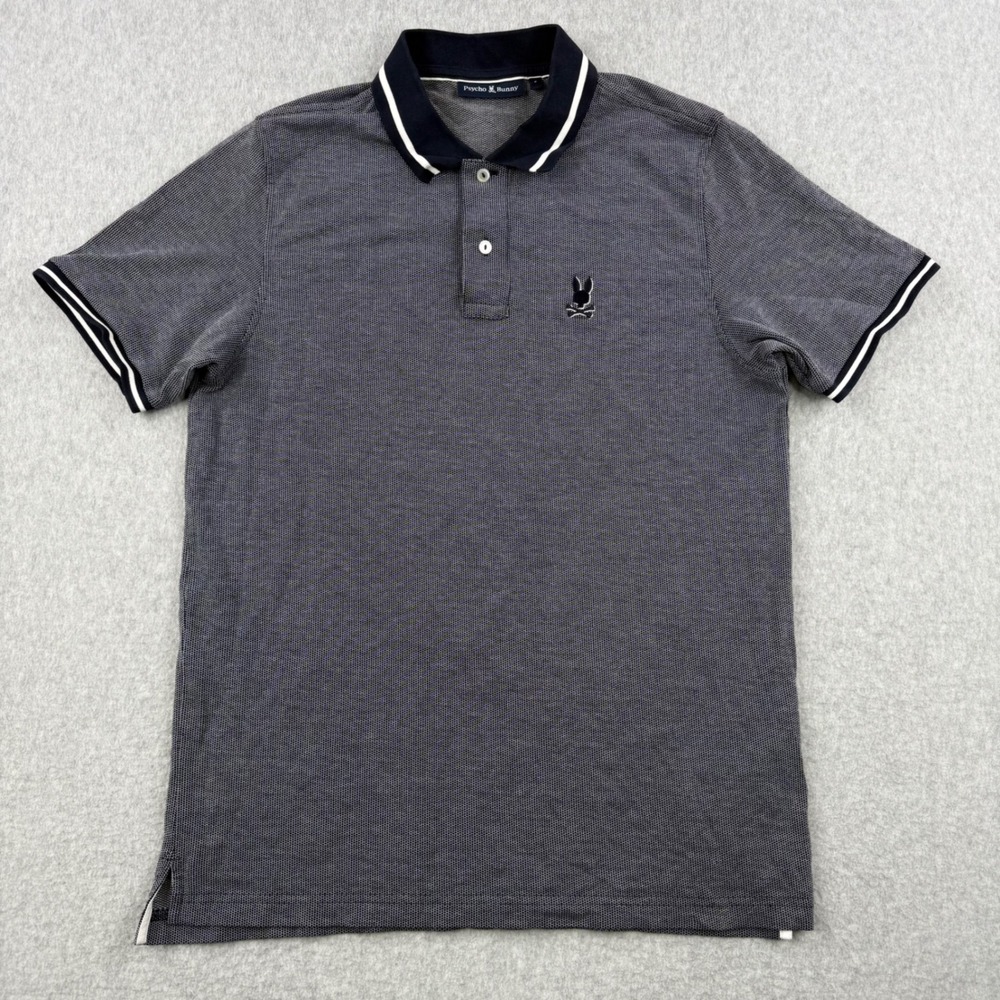 Psycho Bunny Shirt Mens 6 Large Gray Polo Textured Short Sleeve Pima Cotton